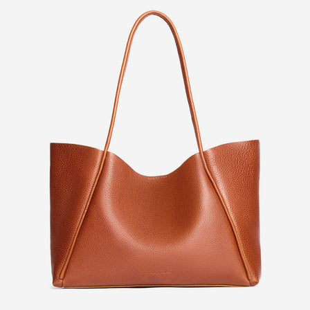 Sienna*Medium | Wide tote with leather straps and snap closure