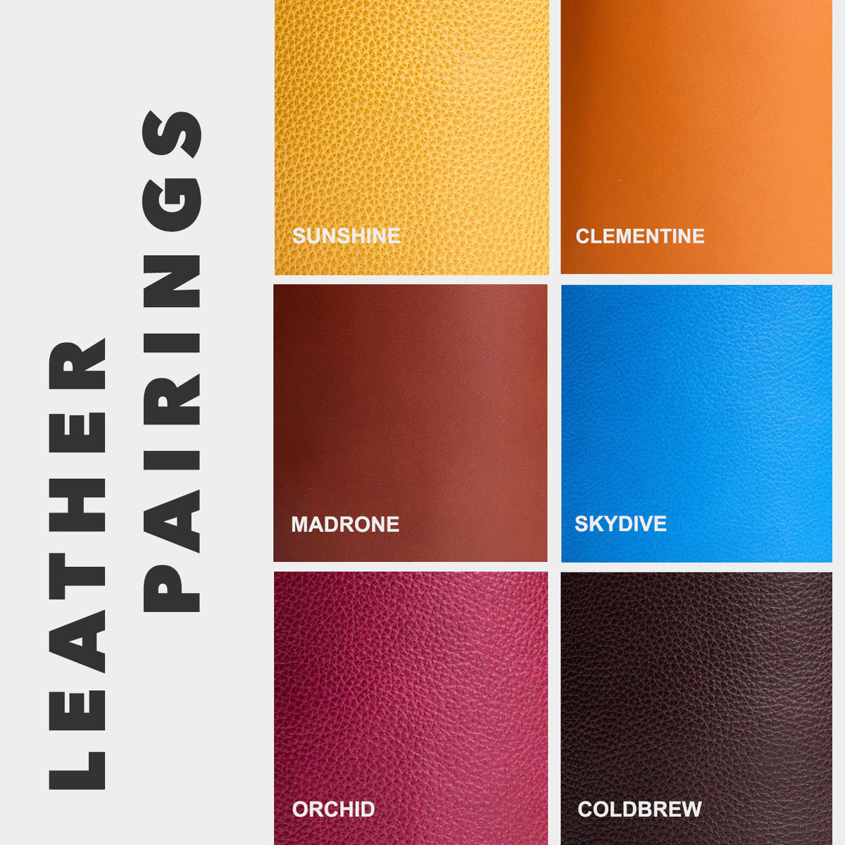 Comet Candy | Leather pairings infographic