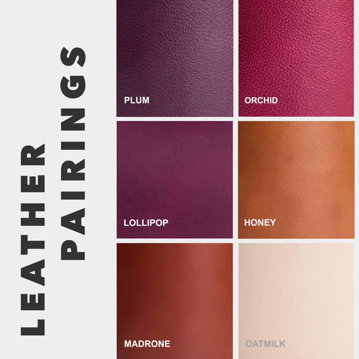 Sepia Blush | Leather pairings infographic