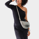 All Variants | Model wearing a black shirt and a medium Koala Sling Bag in Stardust