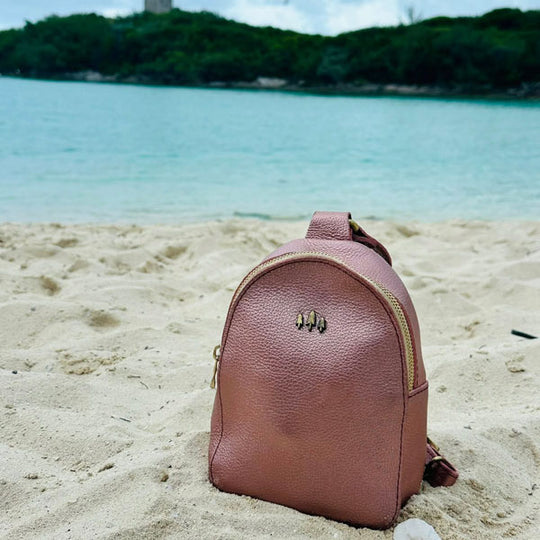Sydney Sling Bag in Supernova sitting in the sand next to the water
