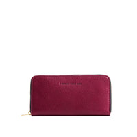 Orchid | Large accordion leather wallet with zipper and PLG logo