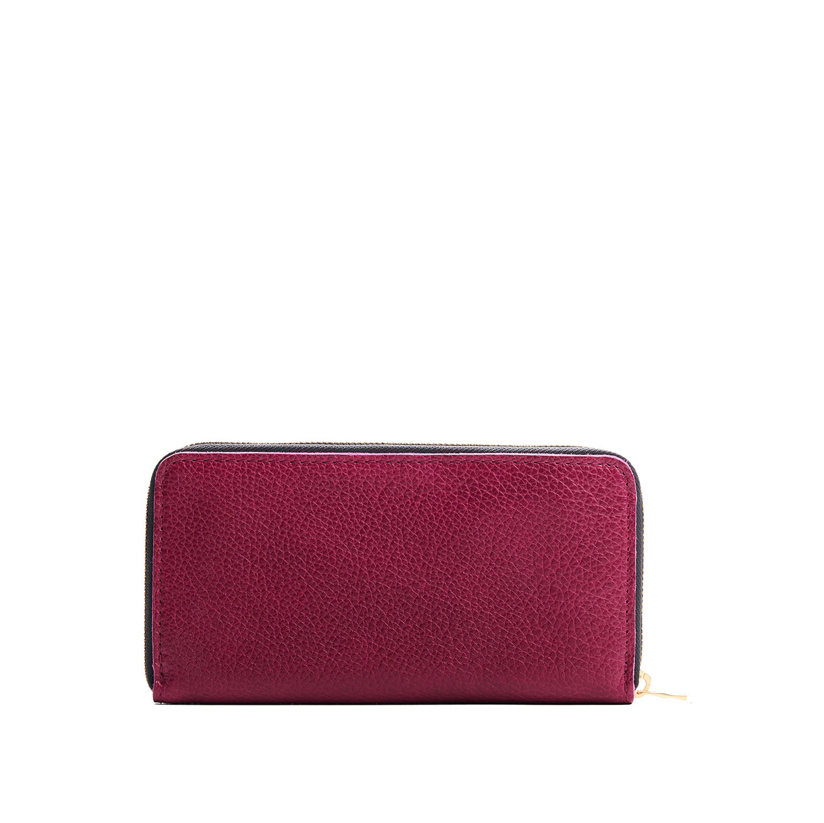 Orchid | Large accordion leather wallet with zipper and PLG logo