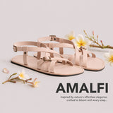 Crema | Strappy leather sandals with two buckle accents