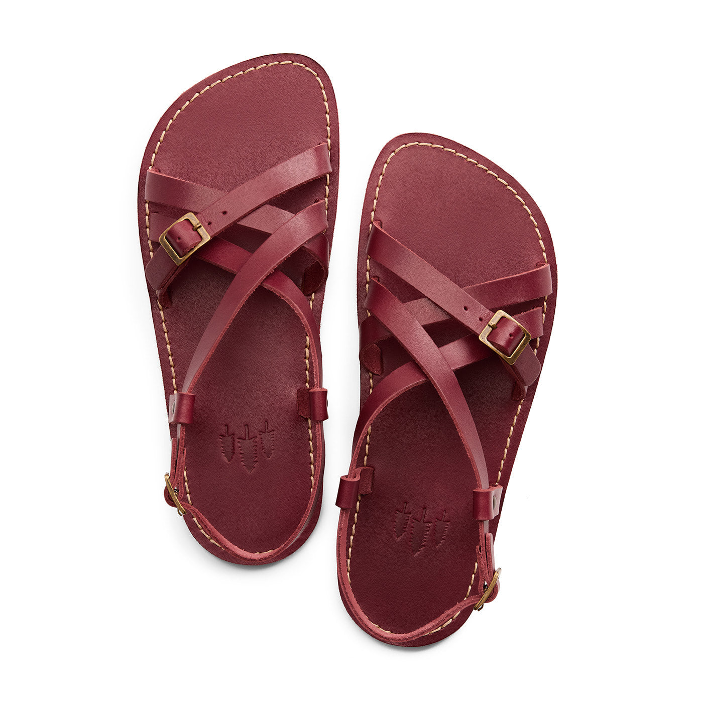 Marsala | Strappy leather sandals with two buckle accents