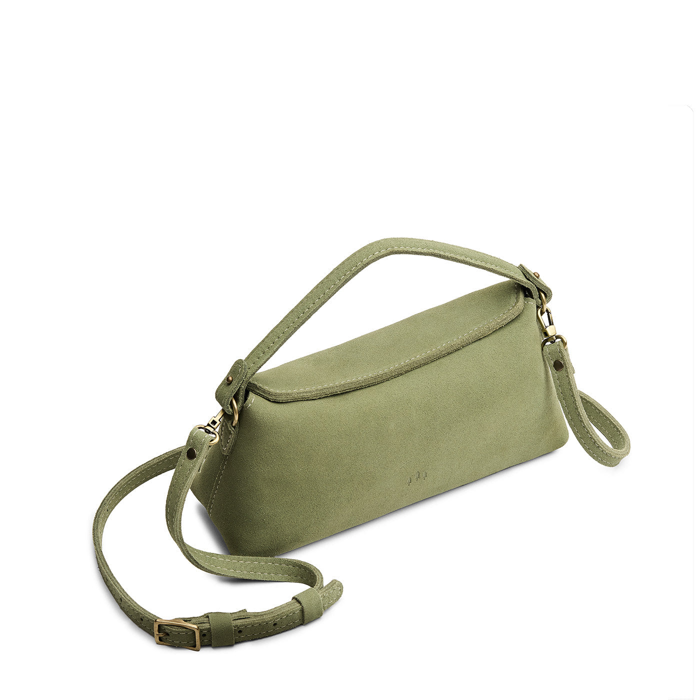 Laurel | Leather bowler bag with magnetic closure against a white background
