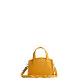 Sunshine Mini | Leather tote bag with handles, adjustable crossbody strap, zipper top, and a back pocket