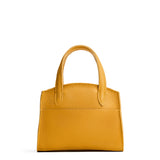 Sunshine Mini | Leather tote bag with handles, adjustable crossbody strap, zipper top, and a back pocket