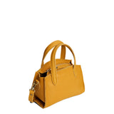 Sunshine Mini | Leather tote bag with handles, adjustable crossbody strap, zipper top, and a back pocket