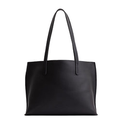 Black*Medium | Leather tote bag with interior snap key loop