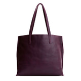 Plum Large | Leather tote bag with interior snap key loop