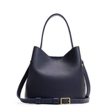 Night Owl Small | Symmetrical bucket bag with handle, latch closure, and removable crossbody strap