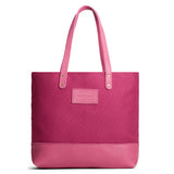 Rose Pop | Canvas tote with leather base and handles