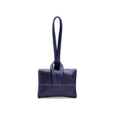 Cobalt | Wristlet pouch with loop strap and a flower design