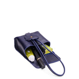 Cobalt | Wristlet pouch with loop strap and a flower design