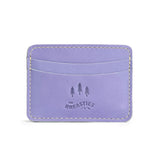Chalk Violet | Minimalist leather wallet with card slots branded with PLG trees and The Breasties logo