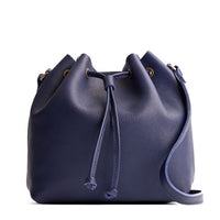 Cobalt*Large | Slouchy crossbody bag with leather drawstring closure