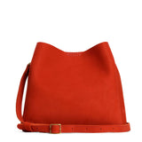 Paprika | Symmetrical bucket bag with latch closure and removable crossbody strap