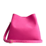 Royalty | Symmetrical bucket bag with latch closure and removable crossbody strap