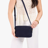 Velvet Blue Large | Rectangular crossbody with adjustable strap
