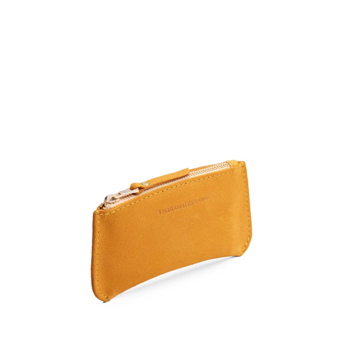 Dijon*Small | Small pouch with a top zipper and unique curved bottom