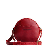 Chili Red Small | Circle shaped crossbody bag with top zipper