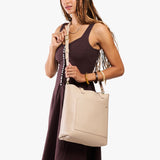 Oatmilk Classic | Medium Tote with dual shoulder straps and crossbody strap