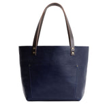 Cobalt Classic | Large leather tote bag with sturdy bridle handles and front pocket