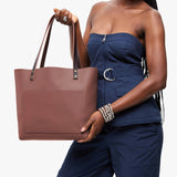 Sunkissed Classic | Large leather tote bag with sturdy bridle handles and front pocket