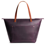 Larkspur Zipper | Large zipper leather tote bag with sturdy bridle handles and front pocket