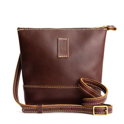  Cognac | Small rectangular crossbody purse with top zipper and interior pocket