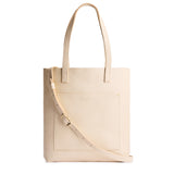 Pebbled Bone Classic | Medium Tote with dual shoulder straps and crossbody strap
