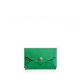 Jolly Green | Leather card wallet with scalloped edge