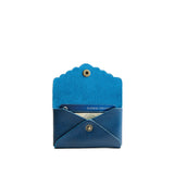 Caspian | Leather card wallet with scalloped edge open