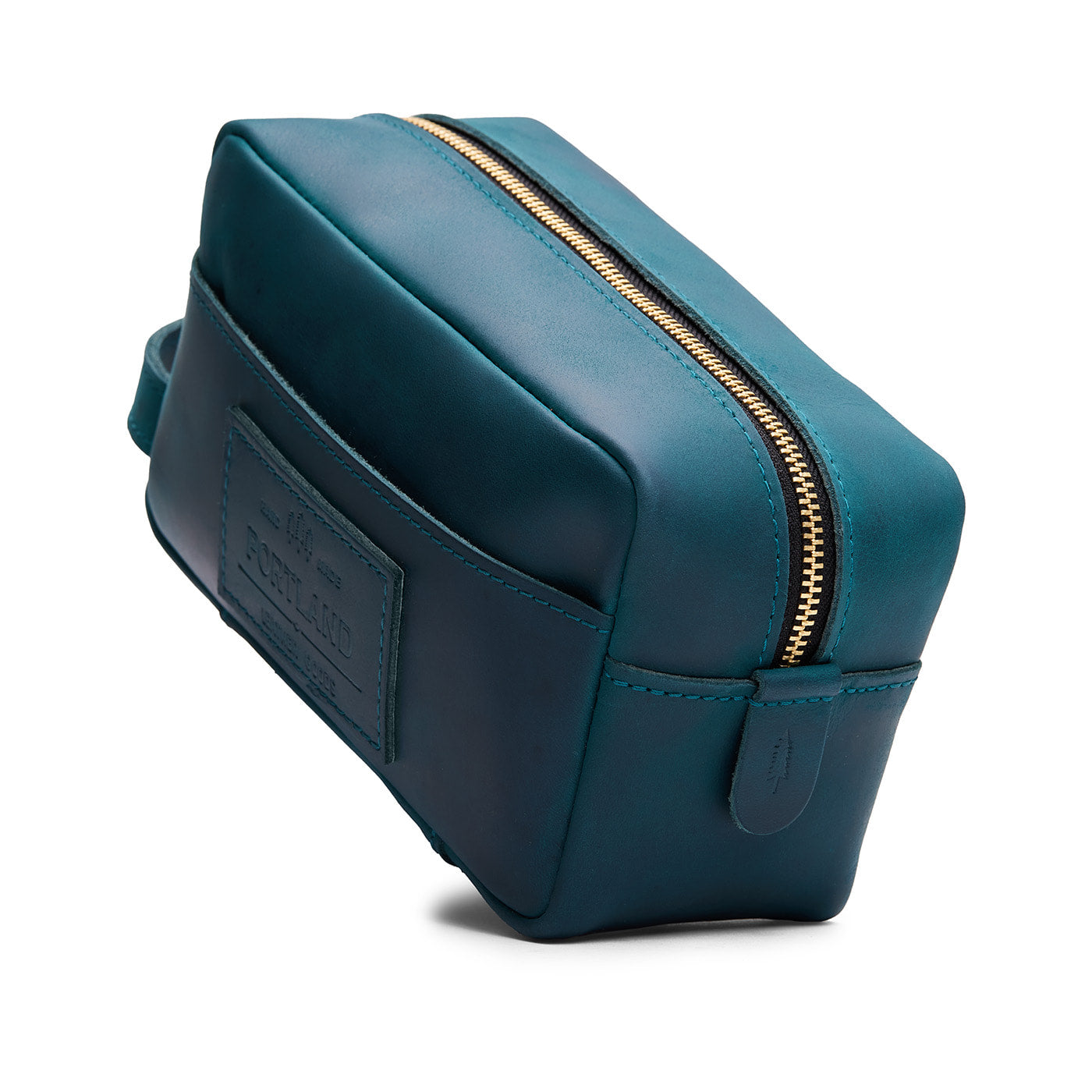 Westward Blue | Large rectangular leather dopp kit