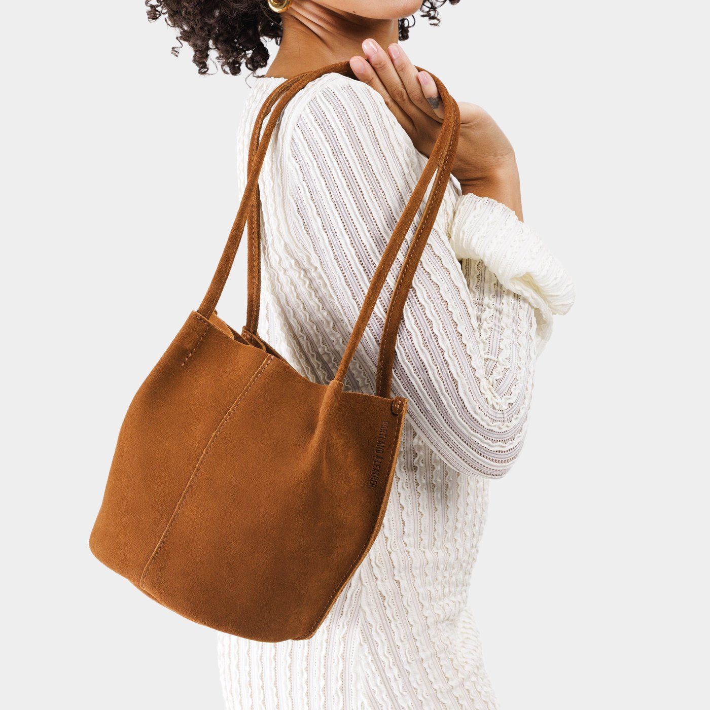 Jackson*Classic | Petite bucket shaped tote bag with matching leather handles