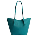Aquarius Large | Wide bucket shaped tote bag with matching leather handles