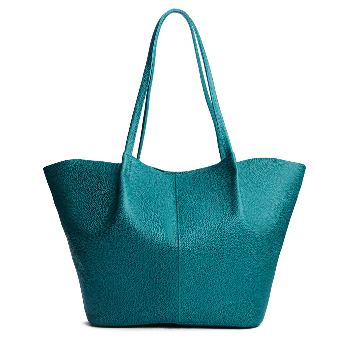 Aquarius*Oversized | Extra wide bucket shaped tote bag with matching leather handles