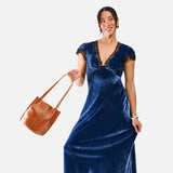Sienna Classic | Petite bucket shaped tote bag with matching leather handles