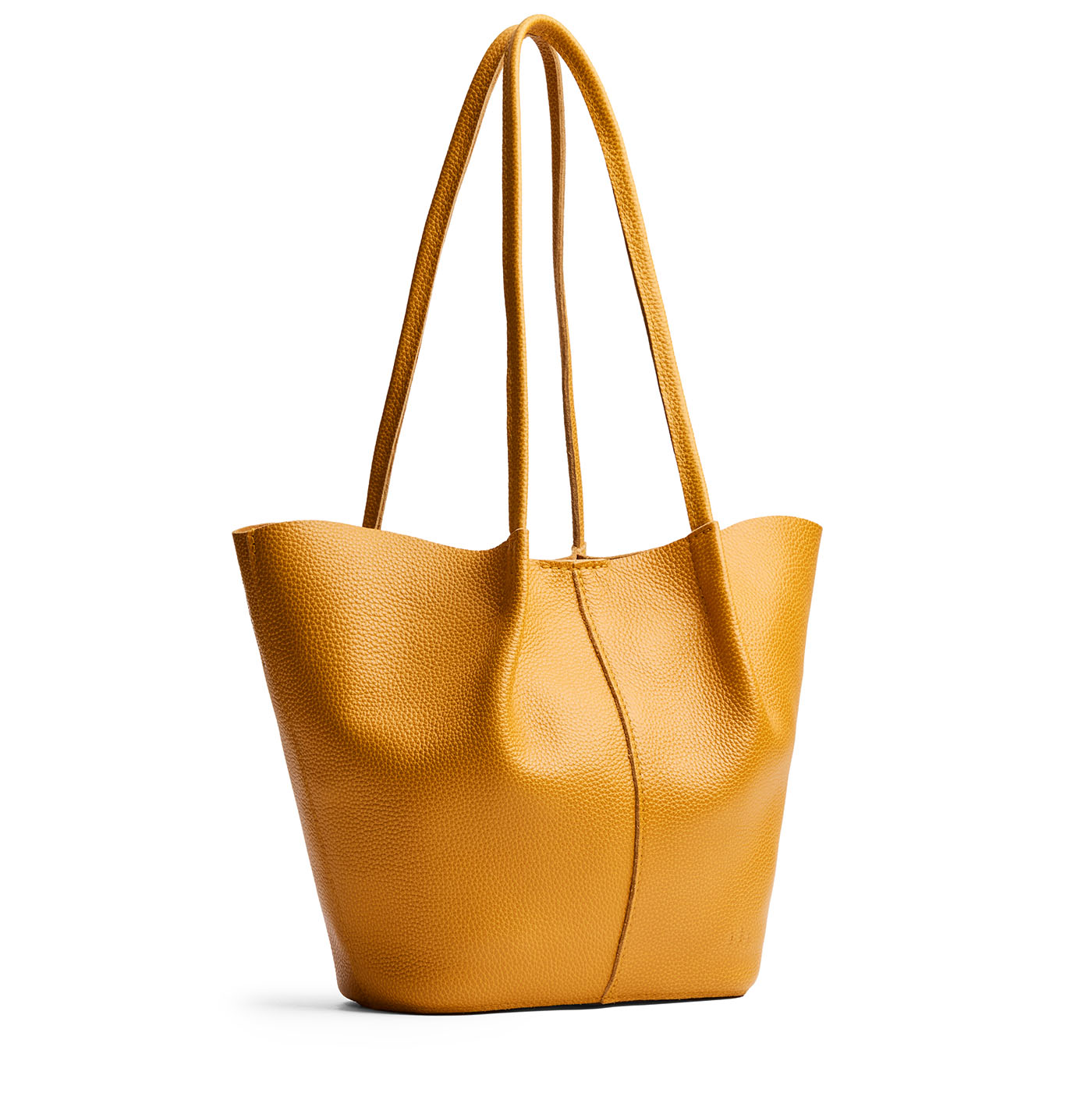 Sunshine*Large | Wide bucket shaped tote bag with matching leather handles