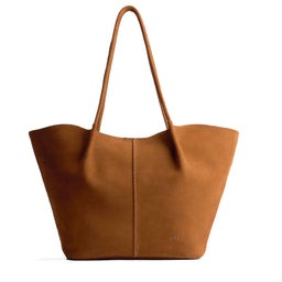 Jackson*Oversized | Extra wide bucket shaped tote bag with matching leather handles