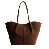 Stagecoach Oversized | Extra wide bucket shaped tote bag with matching leather handles