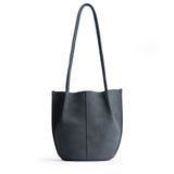 Peppercorn Classic | Petite bucket shaped tote bag with matching leather handles