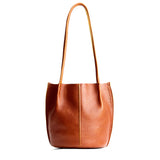 Sienna Classic | Petite bucket shaped tote bag with matching leather handles