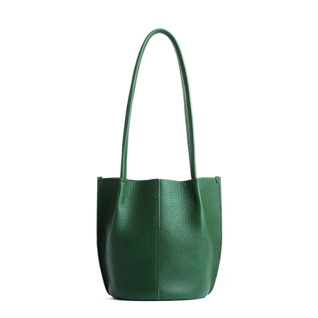 Bacalar*Large | Wide bucket shaped tote bag with matching leather handles