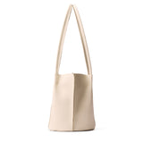 Bone Classic| Petite bucket shaped tote bag with matching leather handles