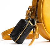 Pebbled--black | Leather small keychain pouch