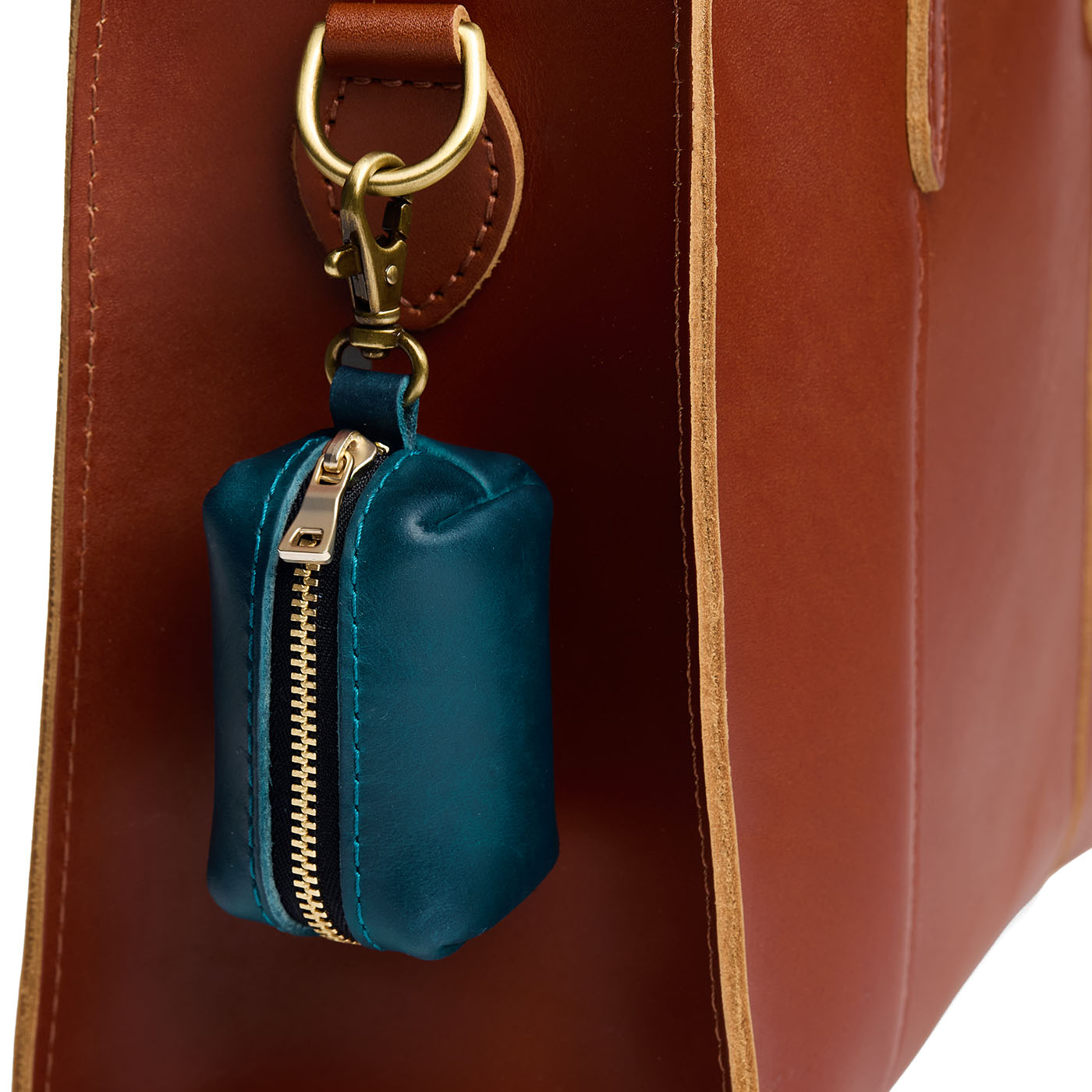 Westward Blue | Leather small keychain pouch