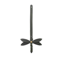 Evergreen | Dragonfly shaped leather charm tassel
