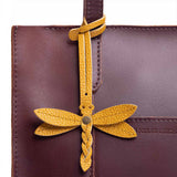 Sunshine | Dragonfly shaped leather charm tassel